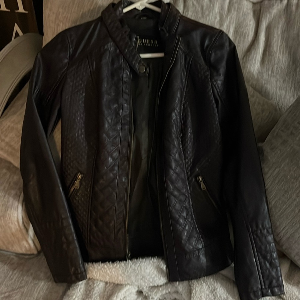Guess XS leather womens jacket. Never been worn. Paid $300